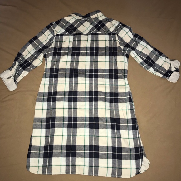 EUC! Women's Pendleton Flannel Plaid Shirt Dress size M Navy / White - Picture 5 of 5